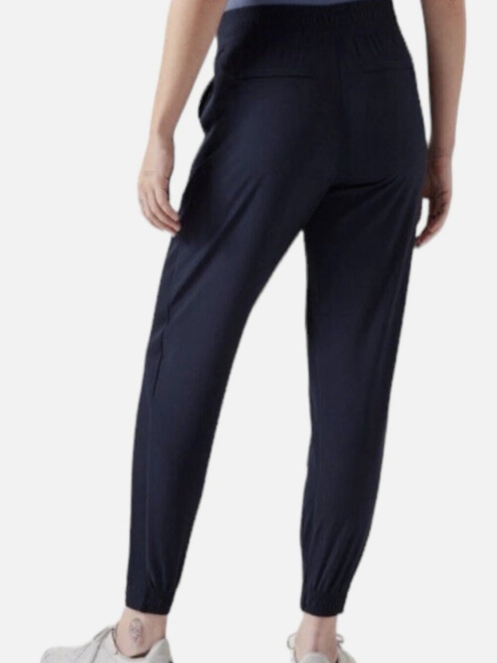 ATHLETA BROOKLYN MID-RISE JOGGER NAVY BLUE CUFF ANKLE TRACK PANTS- WOMEN'S 10